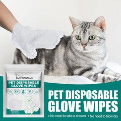 4Pcs Disposable Pet Stain Remover Gloves - Non Woven, No Wash, Soft Eye Wipes