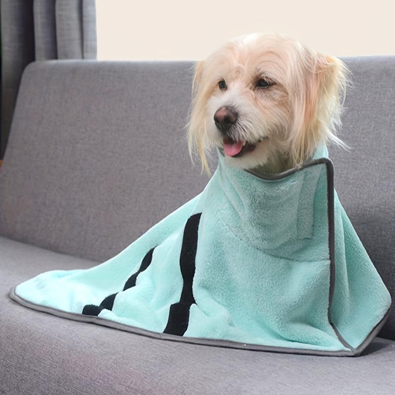 Quick Drying Microfiber Pet Hooded Bath Towel - Water Absorbent