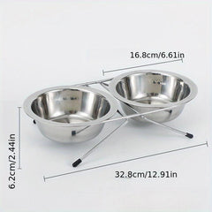 Stainless Steel Raised Pet Dish Feeder Non-slip Bracket