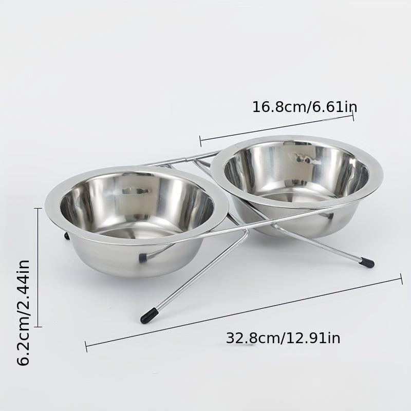 Stainless Steel Raised Pet Dish Feeder Non-slip Bracket