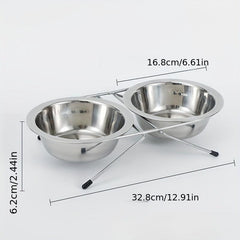Stainless Steel Raised Pet Dish Feeder Non-slip Bracket