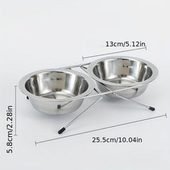 Stainless Steel Raised Pet Dish Feeder Non-slip Bracket