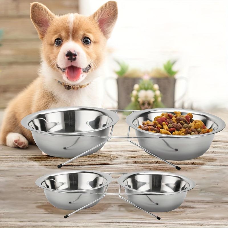 Stainless Steel Raised Pet Dish Feeder Non-slip Bracket