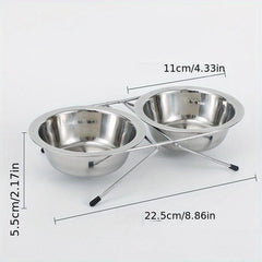 Stainless Steel Raised Pet Dish Feeder Non-slip Bracket