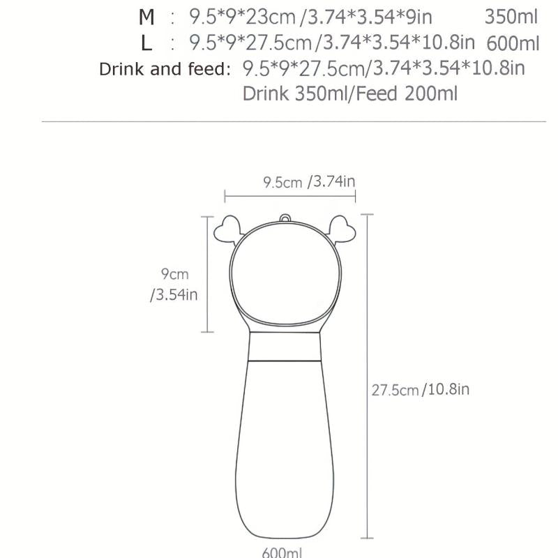 Portable Dog Water Bottle with Wrist Strap Lanyard - Leak Proof