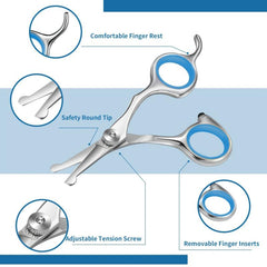 Safe Round Tip Pet Grooming Shears for Ear & Nose Hair Trimming