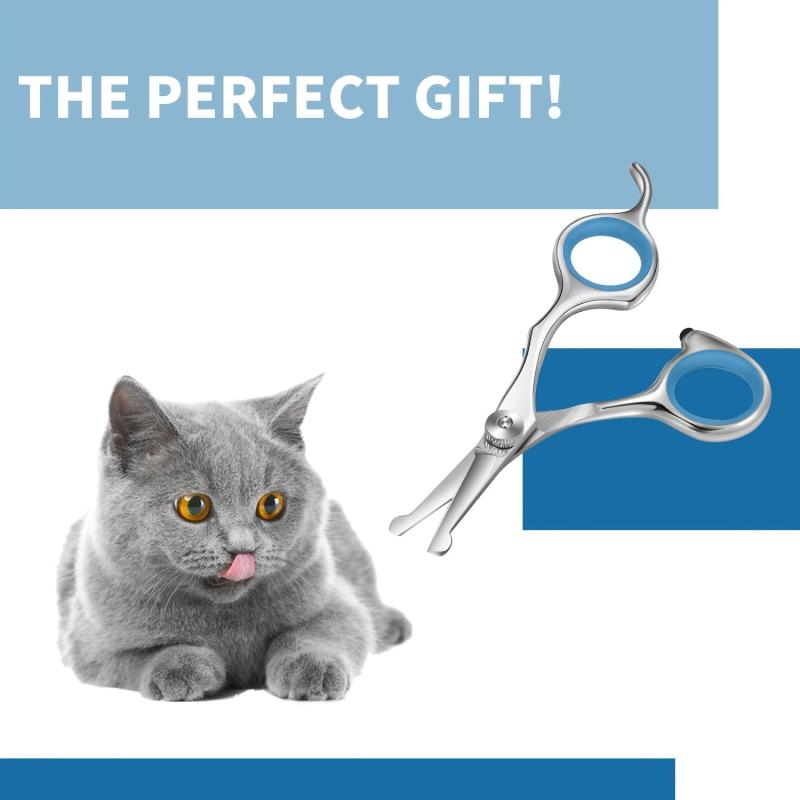 Safe Round Tip Pet Grooming Shears for Ear & Nose Hair Trimming