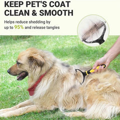 Pet Grooming Brush 2 Sided Undercoat Rake for Dogs & Cats