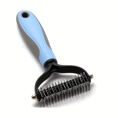 Pet Grooming Brush 2 Sided Undercoat Rake for Dogs & Cats