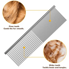 Stainless Steel Dematting Comb for Long Haired Pets
