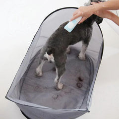 Pet Haircut Bib Dog Grooming Cape Hair Cutting Catcher Shaving Trimming Tent
