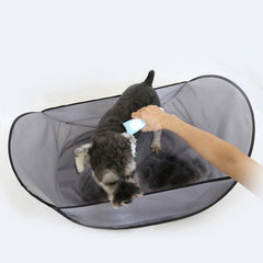 Pet Haircut Bib Dog Grooming Cape Hair Cutting Catcher Shaving Trimming Tent