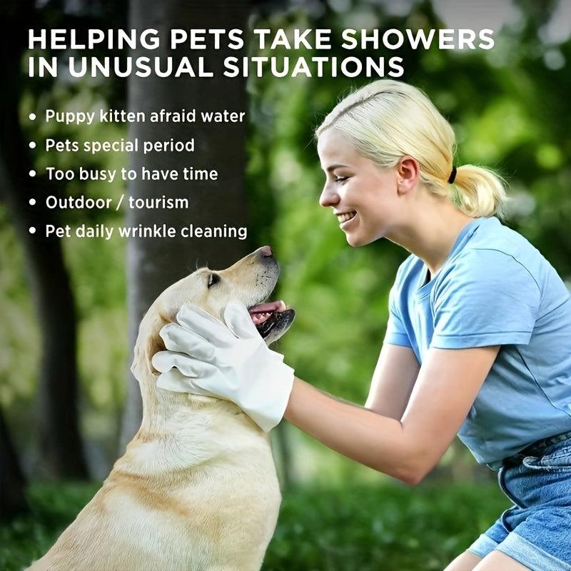 Pet Cleaning & Deodorizing Wipes for Dogs & Cats - Bathing Glove Wipes
