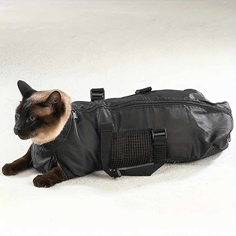 Adjustable Cat Bathing Bag Mesh Grooming Bag