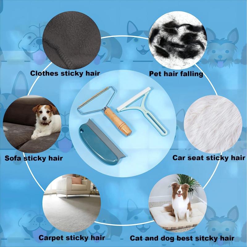 2 Pack Pet Grooming Set: Hair Removal Comb & Slicker Brush