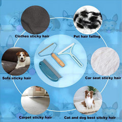 2 Pack Pet Grooming Set: Hair Removal Comb & Slicker Brush