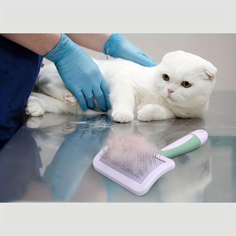 Self-Cleaning Slicker Brush for Shedding Dog Hair & Cat Grooming