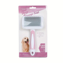 Self-Cleaning Slicker Brush for Shedding Dog Hair & Cat Grooming