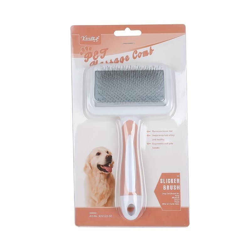 Self-Cleaning Slicker Brush for Shedding Dog Hair & Cat Grooming