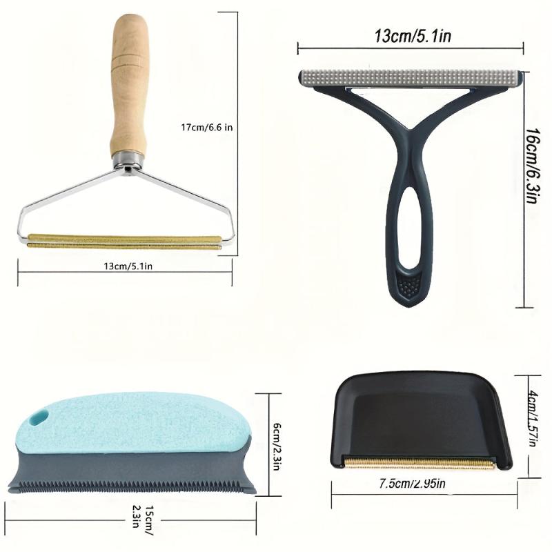 4pcs Pet Hair Remover Shaver Portable Carpet Rake Brush for Furniture