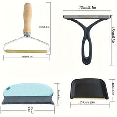 4pcs Pet Hair Remover Shaver Portable Carpet Rake Brush for Furniture