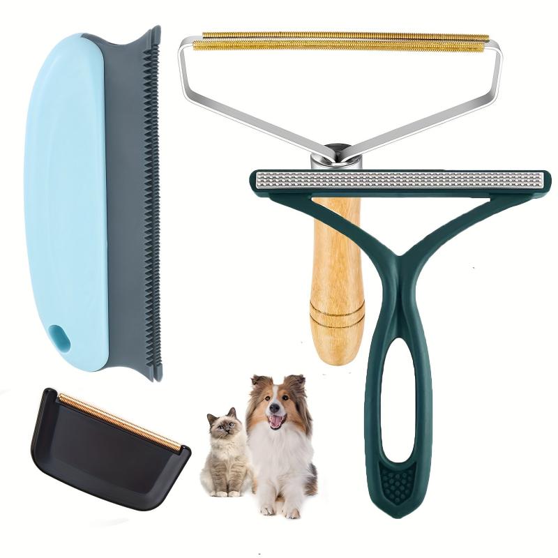 4pcs Pet Hair Remover Shaver Portable Carpet Rake Brush for Furniture