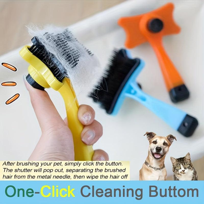 2pcs Pet Grooming Brush Set - Removes Tangles Mats Shedding Hair