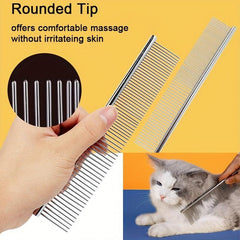 2pcs Pet Grooming Brush Set - Removes Tangles Mats Shedding Hair