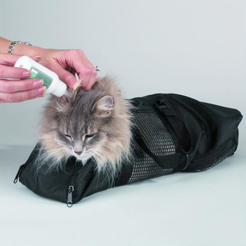 Cat Bathing Bag Mesh Adjustable Washing Bag Cat Grooming Bag