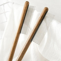 Wooden Pet Hair Comb for Dogs and Cats - Effective Hair Remover and Detangler