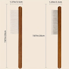 Wooden Pet Hair Comb for Dogs and Cats - Effective Hair Remover and Detangler