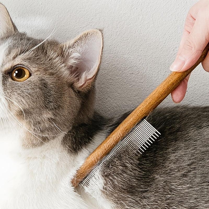 Wooden Pet Hair Comb for Dogs and Cats - Effective Hair Remover and Detangler