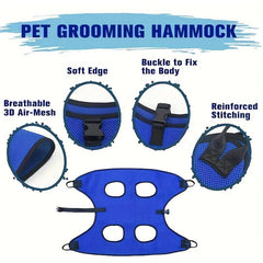 Pet Grooming Hammock Harness For Dogs & Cats - Restraint Bag