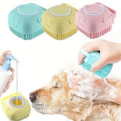 Pet Shampoo Brush Silicone Massage Rubber Comb for Dog & Cat Grooming