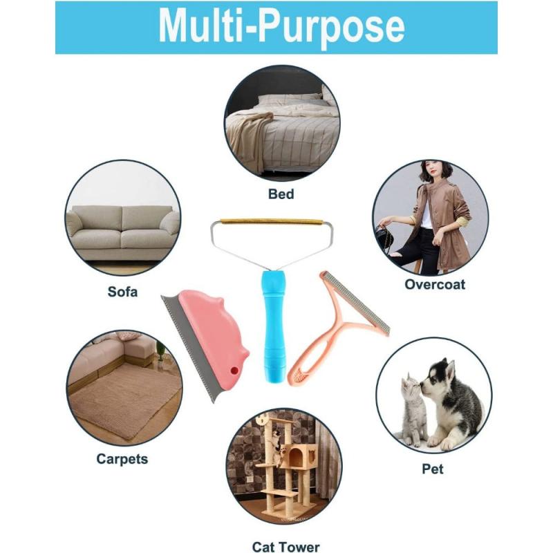 4Pcs Pet Hair Remover Portable Lint Remover