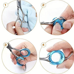 2Pcs Silicone Scissors Finger Rings Pet Shears Grips