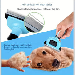 Pet Deshedding Tool & Grooming Brush for Dogs & Cats