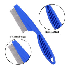 6pcs Stainless Steel Flea Comb for Dogs and Cats - Gentle Pet Grooming Tool