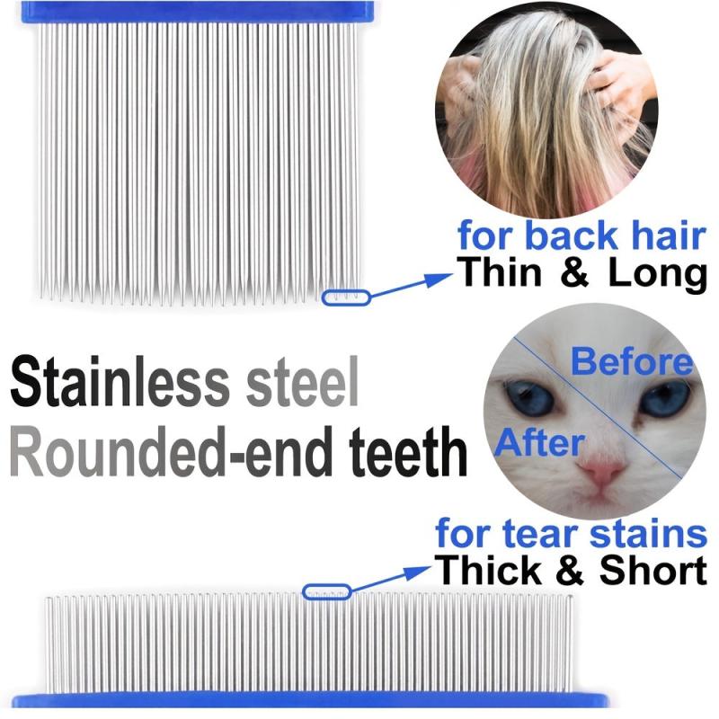 6pcs Stainless Steel Flea Comb for Dogs and Cats - Gentle Pet Grooming Tool