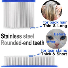 6pcs Stainless Steel Flea Comb for Dogs and Cats - Gentle Pet Grooming Tool