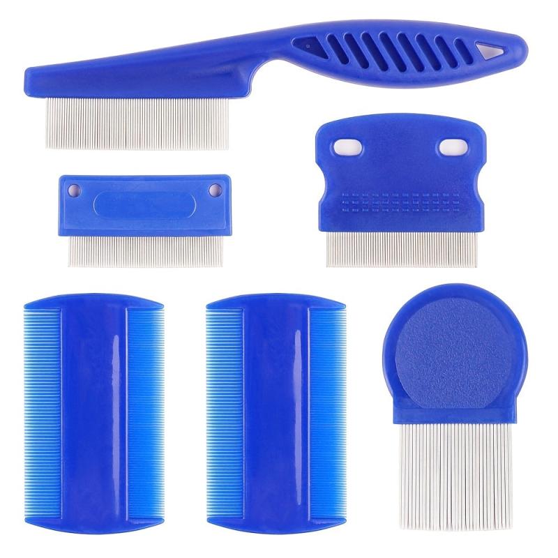 6pcs Stainless Steel Flea Comb for Dogs and Cats - Gentle Pet Grooming Tool