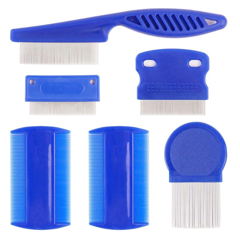 6pcs Stainless Steel Flea Comb for Dogs and Cats - Gentle Pet Grooming Tool