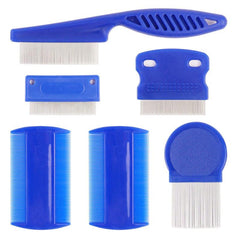 6pcs Stainless Steel Flea Comb for Dogs and Cats - Gentle Pet Grooming Tool