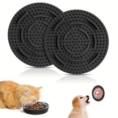 2pcs Round Soft Silicone Pet Slow Feeder