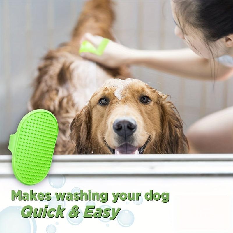 Dog Bath Brush Pet Bath Comb Brush Soothing Massage Rubber Comb 2pcs