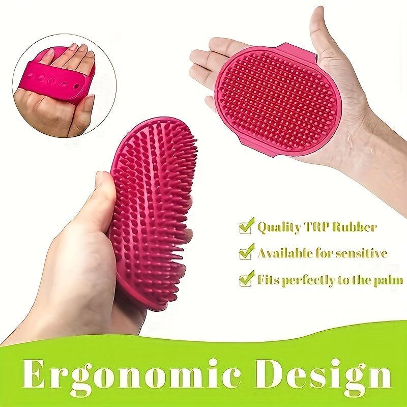 Dog Bath Brush Pet Bath Comb Brush Soothing Massage Rubber Comb 2pcs