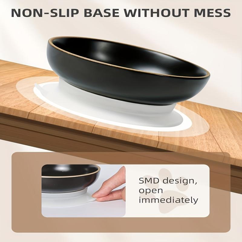 Ceramic Cat Food Bowls with Non-slip Base, Set of 4