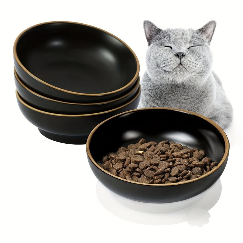 Ceramic Cat Food Bowls with Non-slip Base, Set of 4