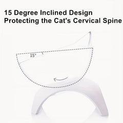 Cat Ear Raised Cat Bowl for Neck Protection