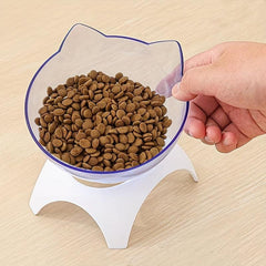 Cat Ear Raised Cat Bowl for Neck Protection